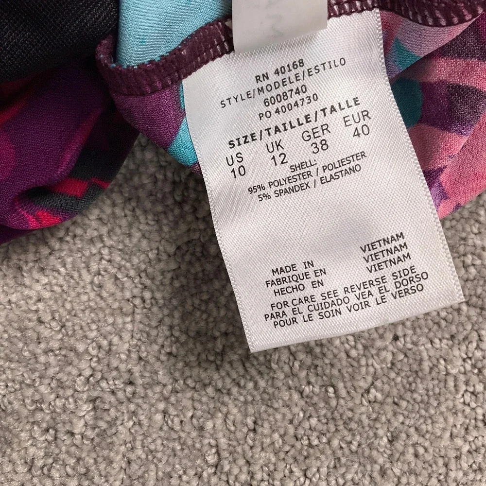 Magicsuit Tankini Top Womens 10 Pink Purple Tropical Floral‎ Swim Side Tie